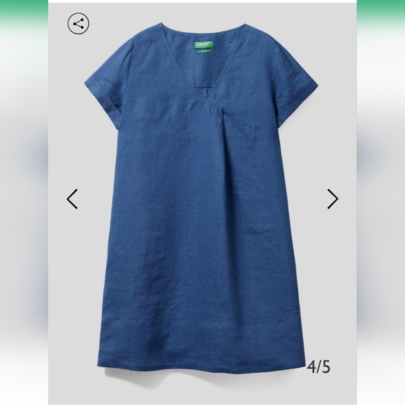 COPY - BENETTON Pure Linen Dress Size M - Picture 2 of 8